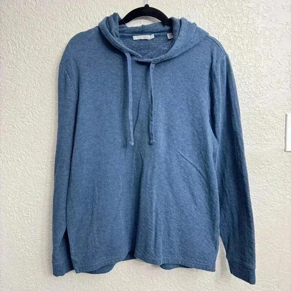 Vince Men’s Heather Navy Blue Double Knit Hoodie - Size L - Picture 1 of 5